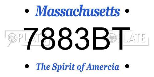 7883BT Massachusetts License Plate