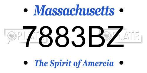 7883BZ Massachusetts License Plate