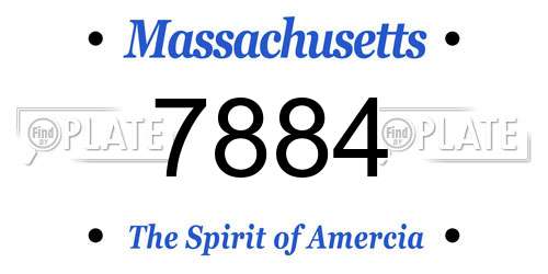 7884 Massachusetts License Plate