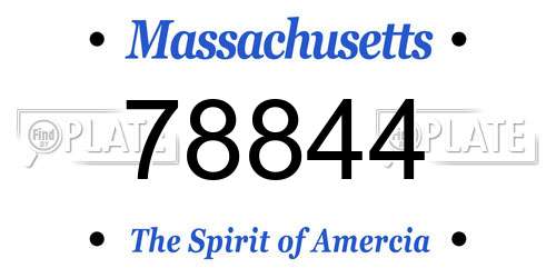 78844 Massachusetts License Plate