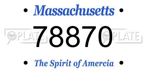 78870 Massachusetts License Plate
