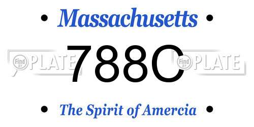 788C Massachusetts License Plate