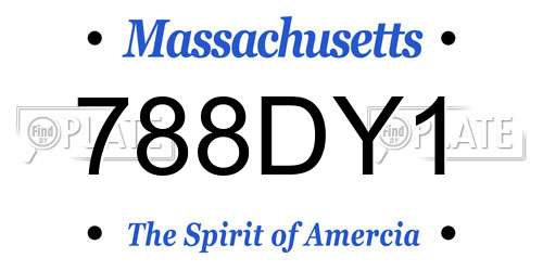 788DY1 Massachusetts License Plate