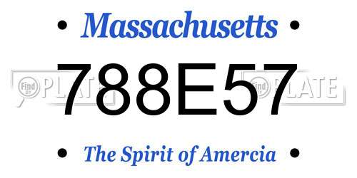 788E57 Massachusetts License Plate