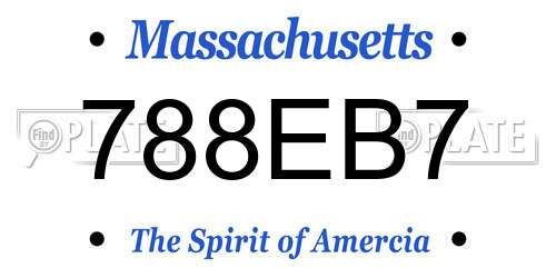 788EB7 Massachusetts License Plate