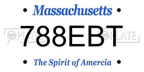 788EBT Massachusetts License Plate