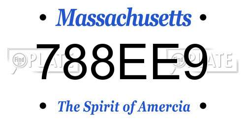 788EE9 Massachusetts License Plate