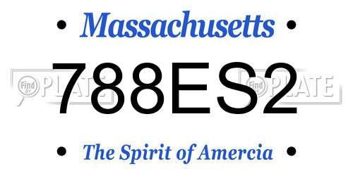 788ES2 Massachusetts License Plate