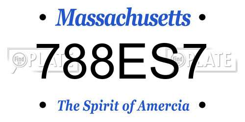 788ES7 Massachusetts License Plate