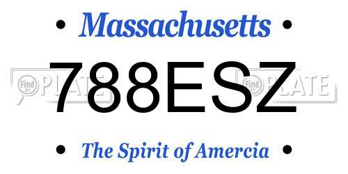 788ESZ Massachusetts License Plate