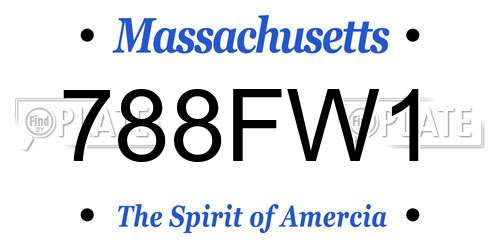 788FW1 Massachusetts License Plate