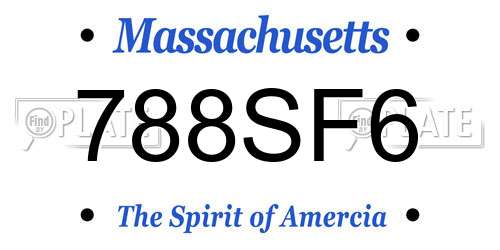 788SF6 Massachusetts License Plate