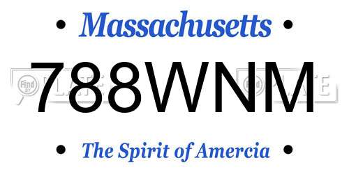 788WNM Massachusetts License Plate