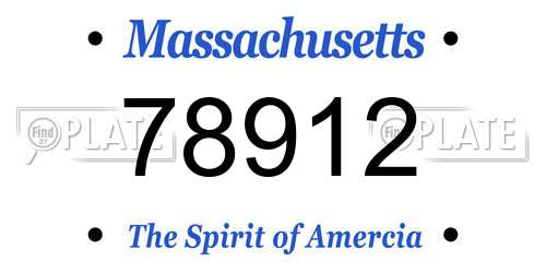 78912 Massachusetts License Plate