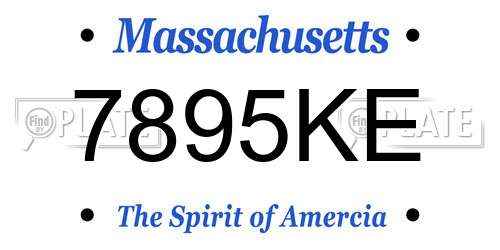 7895KE Massachusetts License Plate