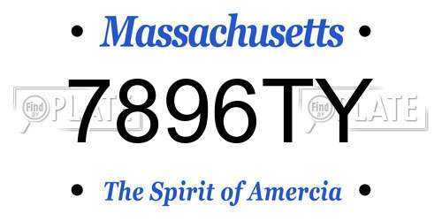 7896TY Massachusetts License Plate
