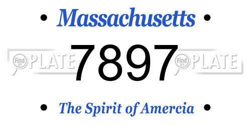 7897 Massachusetts License Plate