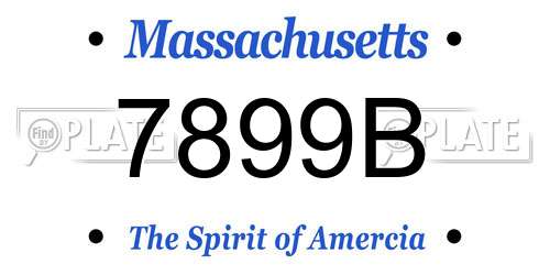 7899B Massachusetts License Plate