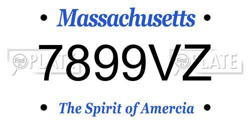 7899VZ Massachusetts License Plate