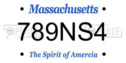 789NS4 Massachusetts License Plate