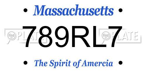 789RL7 Massachusetts License Plate