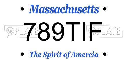 789TIF Massachusetts License Plate