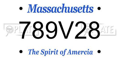 789V28 Massachusetts License Plate