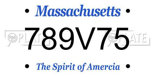 789V75 Massachusetts License Plate