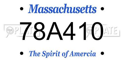 78A410 Massachusetts License Plate