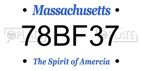 78BF37 Massachusetts License Plate
