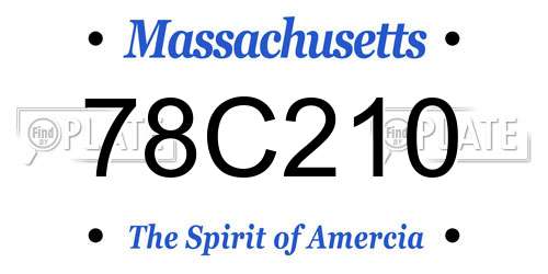 78C210 Massachusetts License Plate