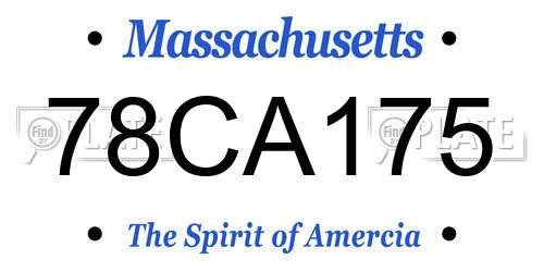 78CA175 Massachusetts License Plate
