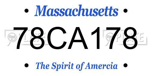 78CA178 Massachusetts License Plate