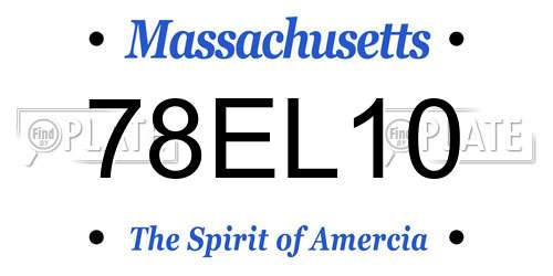 78EL10 Massachusetts License Plate