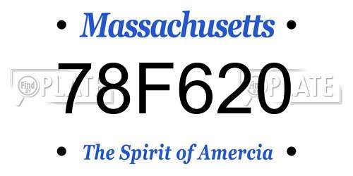 78F620 Massachusetts License Plate