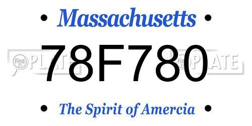 78F780 Massachusetts License Plate