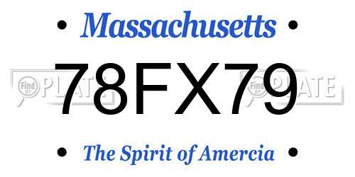 78FX79 Massachusetts License Plate