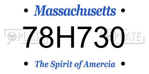 78H730 Massachusetts License Plate