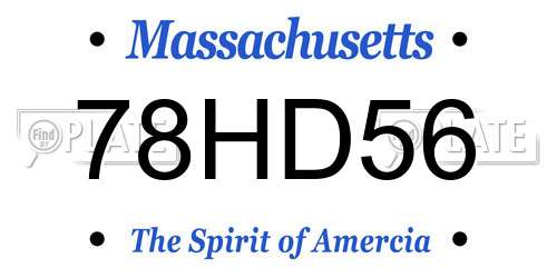 78HD56 Massachusetts License Plate