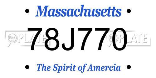 78J770 Massachusetts License Plate