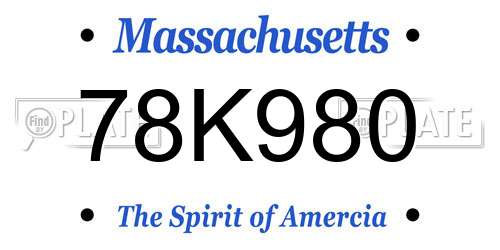 78K980 Massachusetts License Plate