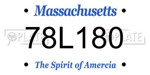 78L180 Massachusetts License Plate