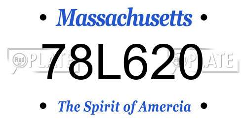 78L620 Massachusetts License Plate