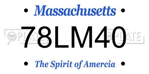 78LM40 Massachusetts License Plate