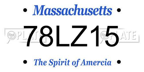 78LZ15 Massachusetts License Plate