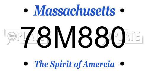 78M880 Massachusetts License Plate