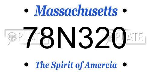 78N320 Massachusetts License Plate