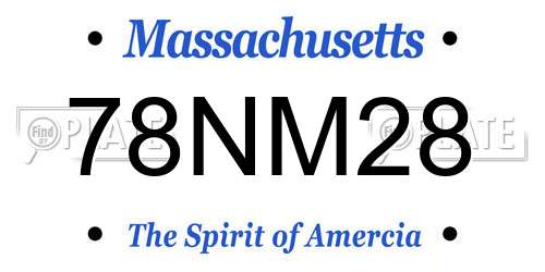 78NM28 Massachusetts License Plate