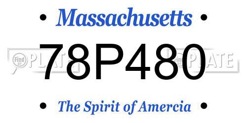 78P480 Massachusetts License Plate
