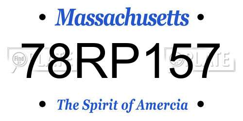 78RP157 Massachusetts License Plate
